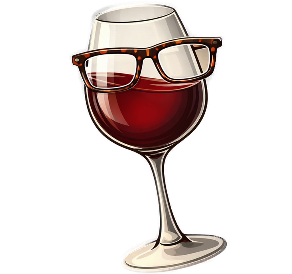 Logo Mauro Di Barbora: calice di vino rosso con occhiali